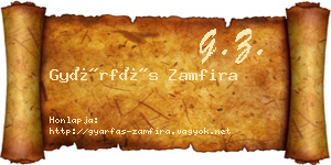 Gyárfás Zamfira névjegykártya